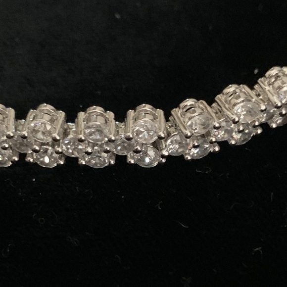 NEW White Gold CZ Tennis Bracelet NEW NWT - Picture 2 of 9